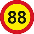 Hastighetsmärke 88 + 89 km/h