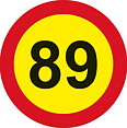 Hastighetsmärke 89 km/h