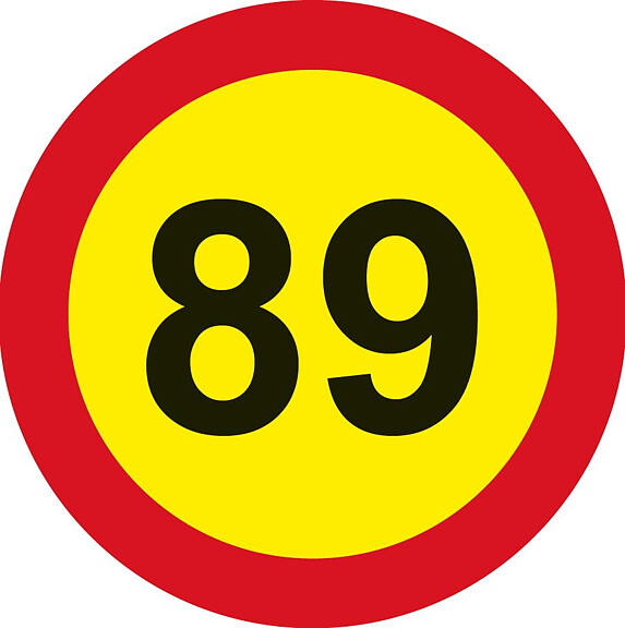 Hastighetsmärke 89 km/h