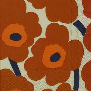 Unikko Terracotta servett från Marimekko  - 2