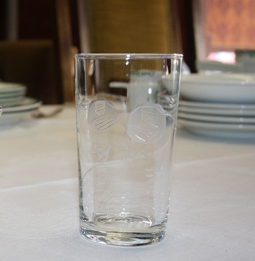 Glas - Selterglas - Etsad dekor