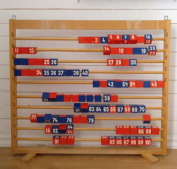 Kulram med klossar 1-100