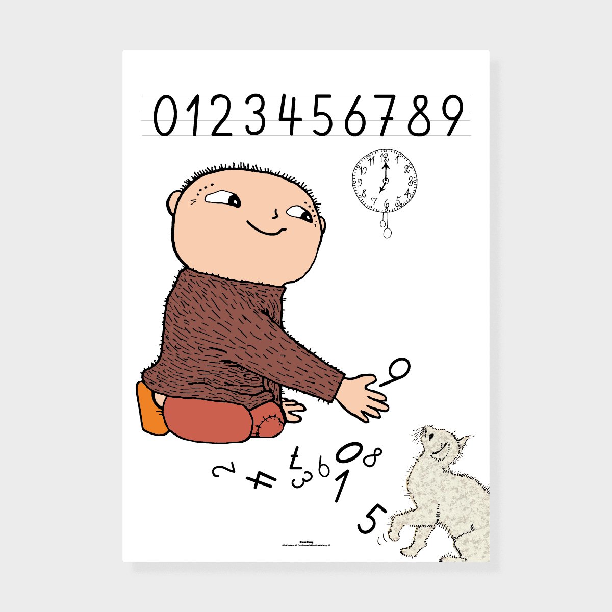 Alfons siffror- Poster Vit - Gul - 2