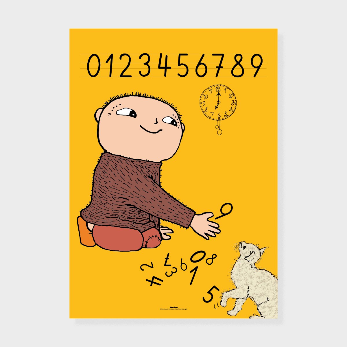 Alfons siffror- Poster Vit - Gul - 3