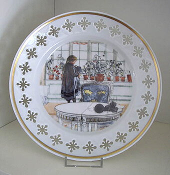 Carl Larsson assiett med motiv Blomsterfönstret från Bing & Grøndahl