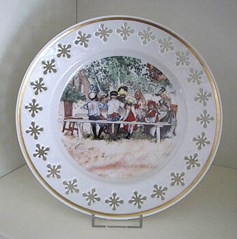 Carl Larsson assiett med motiv Frukost under stora björken från Bing & Grøndahl