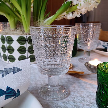 Kastehelmi glas på fot 2-pack från Iittala 