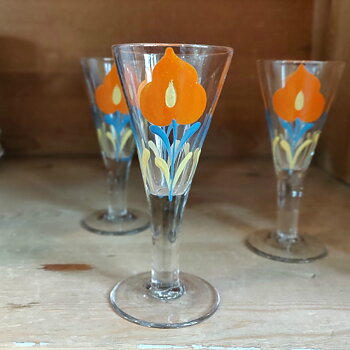 Handmålade snapsglas