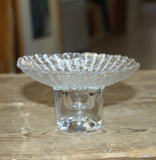 Glas - Ljusstake - Klarglas - Brätte
