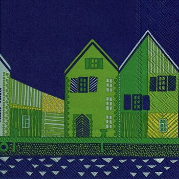 Vanhakaupunki blå servett från Marimekko