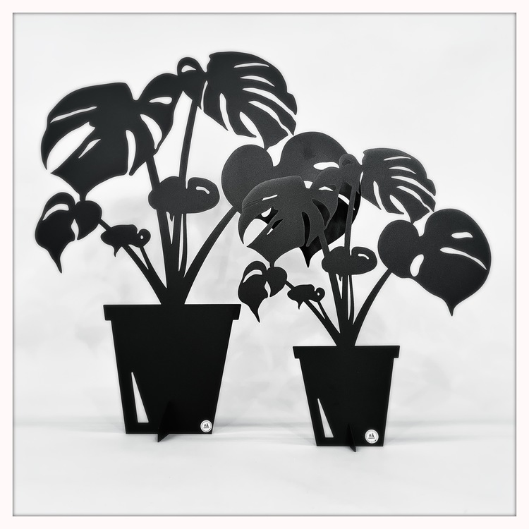 Monstera i svart plåt - 5