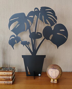 Monstera i svart plåt