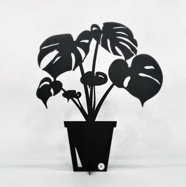 Monstera i svart plåt - 2