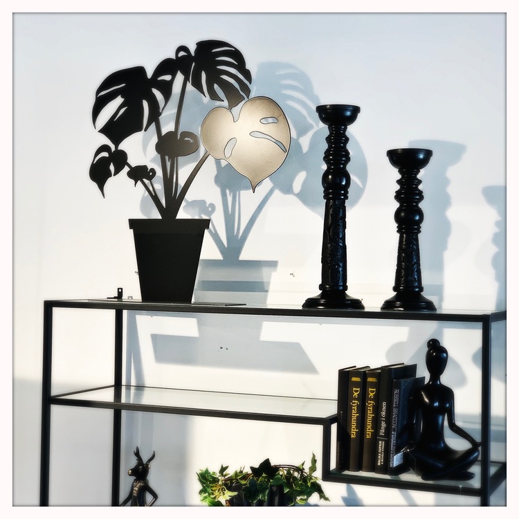 Monstera i svart plåt - 3