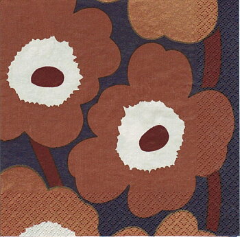Unikko kopparfärgad kaffeservett från Marimekko