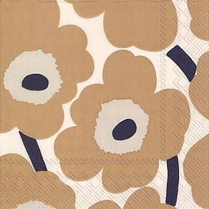Unikko Cream Linen Kaffeservett från Marimekko