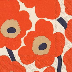 Unikko Cream Red Kaffeservett från Marimekko