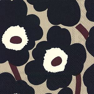 Unikko Blue Linen Kaffeservett från Marimekko