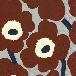 Unikko Brown Grey Kaffeservett från Marimekko