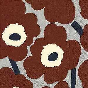 Unikko Brown Grey Kaffeservett från Marimekko