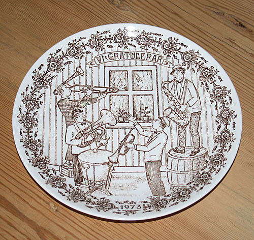 Gustavsberg - Porslin - Gratulationstallrik - 1973