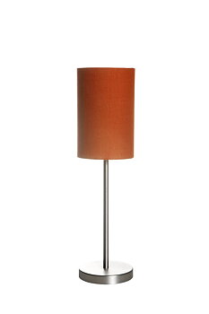 Lampa i stål med textilskärm