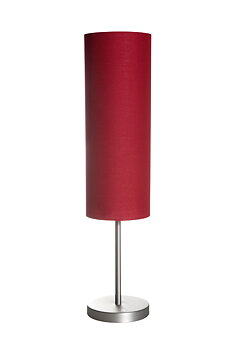 Lampa i stål med textilskärm