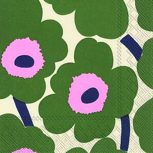  Unikko Grön-Rosa Kaffeservett från Marimekko