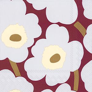 Unikko Bordeaux servett från Marimekko  - 2