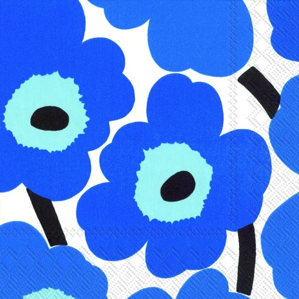 Unikko Blå Kaffeservett från Marimekko
