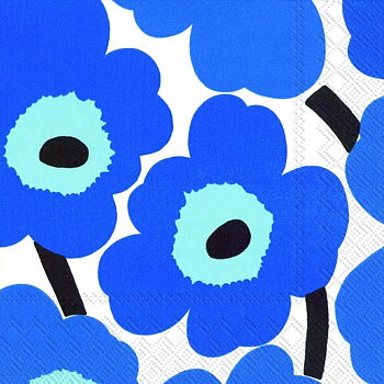 Unikko Blå Kaffeservett från Marimekko