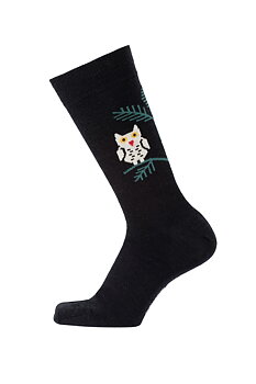 Owl black strumpor i ull 