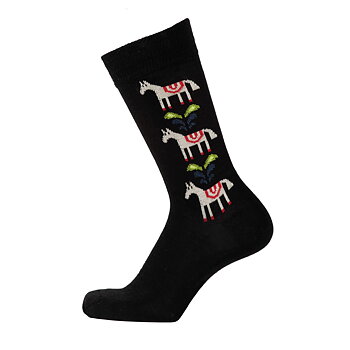 Horse svarta strumpor i ull 