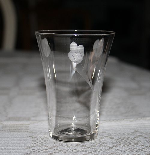Glas - Selterglas - Etsad dekor - Tulpaner