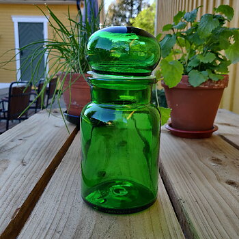 Retro förvaringsburk grönt glas