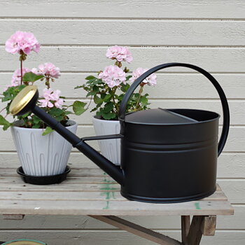 Vattenkanna svart oval 7L med stril