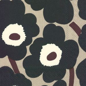 Unikko Blue Linen servett från Marimekko 