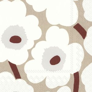 Unikko White Linen servett från Marimekko 