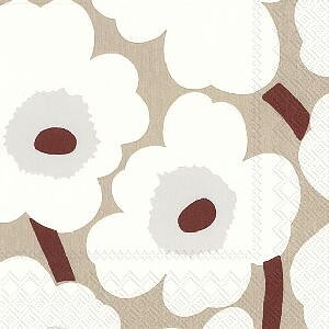 Unikko White Linen servett från Marimekko 