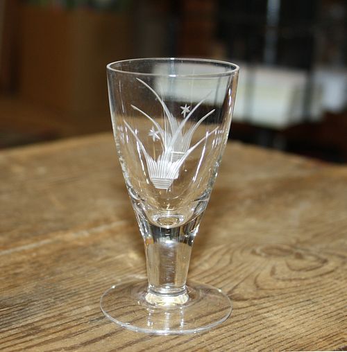 Glas - Snapsglas - Etsad dekor