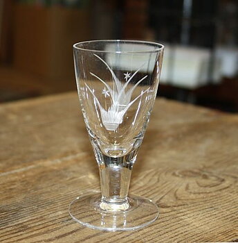 Glas - Snapsglas - Etsad dekor