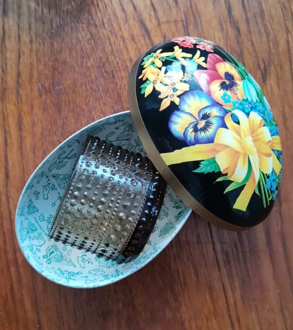Påskägg svart blomma 15 cm - 3
