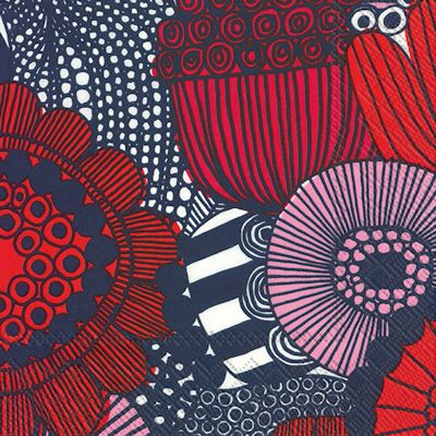 Siirtolapuutarha blå servett från  Marimekko 