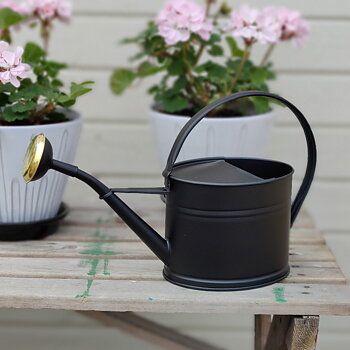 Vattenkanna svart oval 1,7L med stril