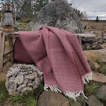 Knut ullpläd, rose brown  från Klippan 