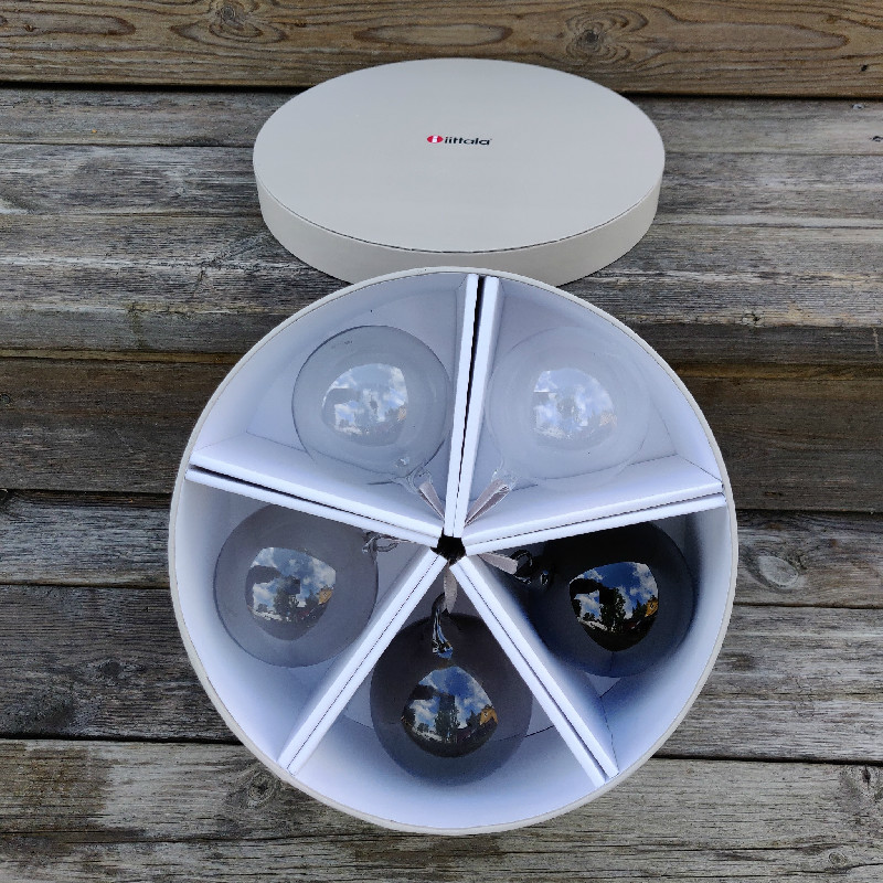 Grå glaskulor set med 5 st från Iittala - 2