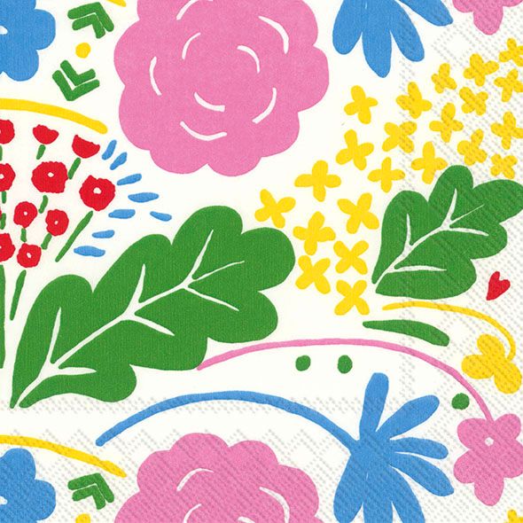 Onni White Rose servett från Marimekko