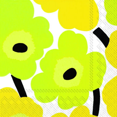 Unikko gul-grön servett från Marimekko 
