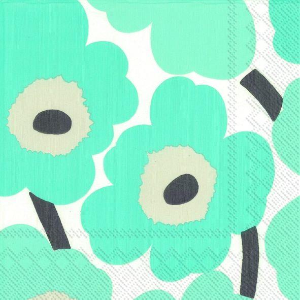 Unikko Turquoise pappersservett från Marimekko