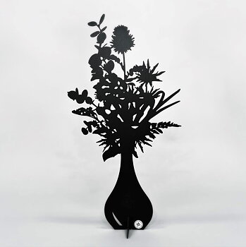 Blombukett Spira i svart plåt